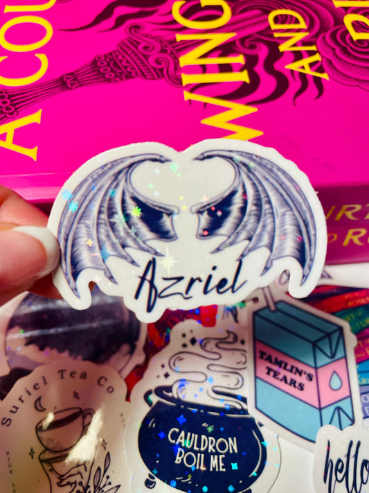 Pegatina de lectura de Azriel Acotar
