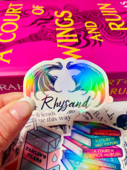 Pegatina de lectura de libros de Rhysand Acotar