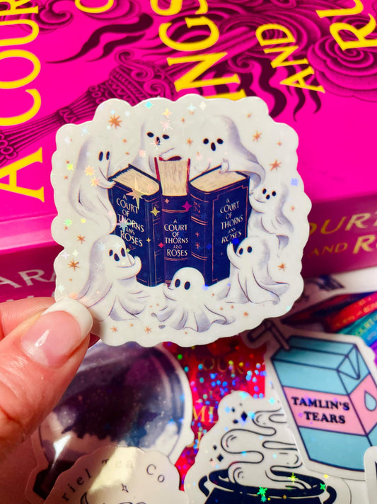 Pegatina de lectura fantasma de Acotar