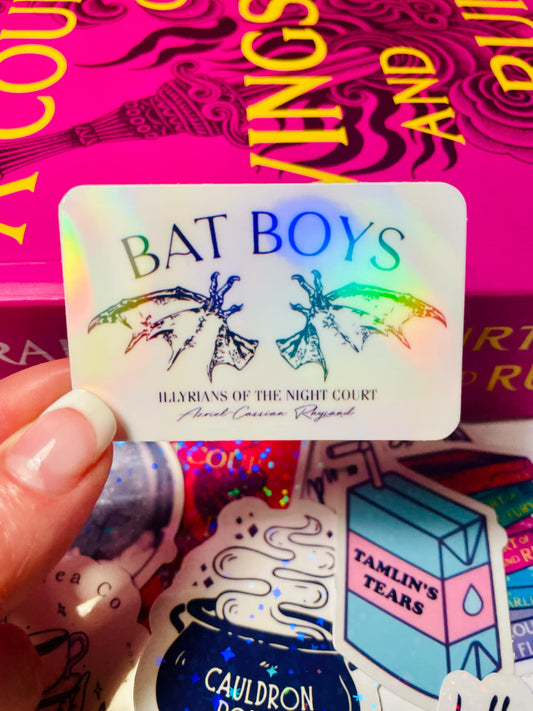 Pegatina de lectura de Bat Boys Acotar